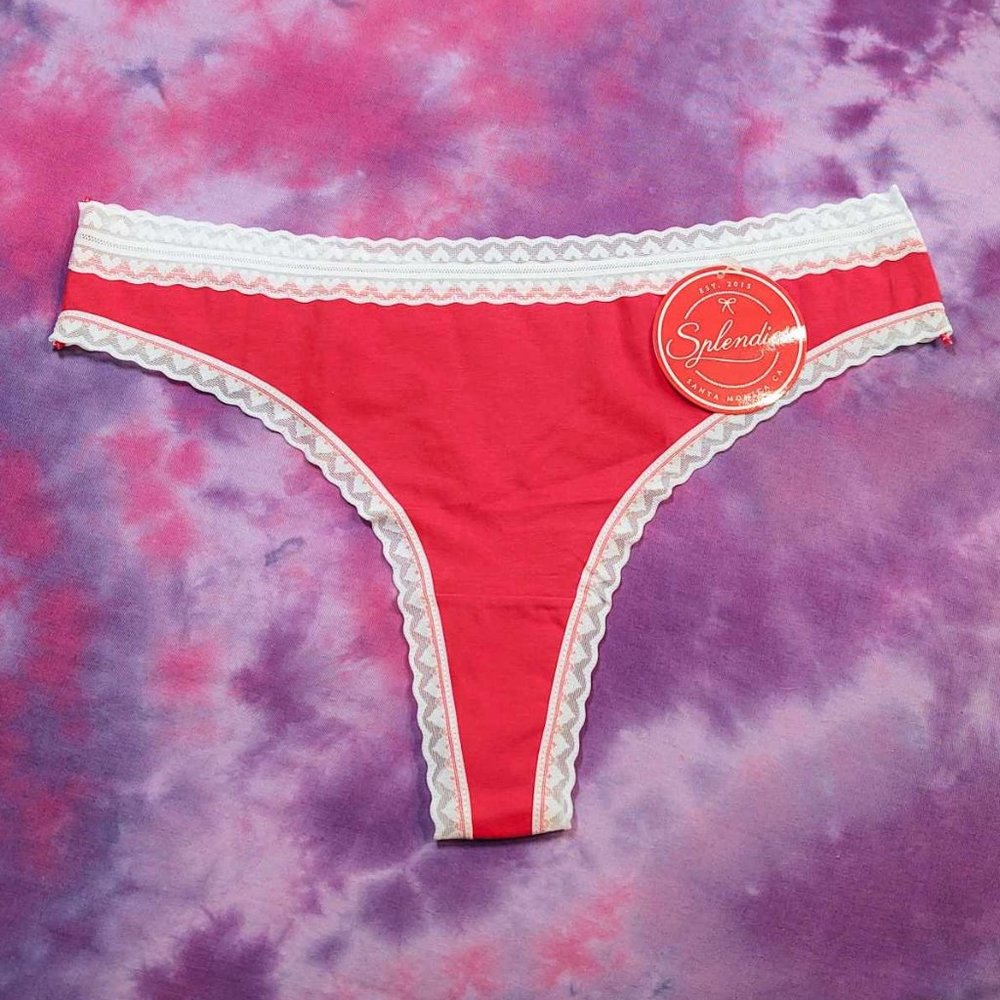 NWT Splendies Sweet Heart Cotton Thong Limited Edition: M